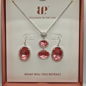 BP Pink and Silver Necklace Set